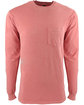 Next Level Apparel Adult Inspired Dye Long-Sleeve Crew with Pocket GUAVA OFFront