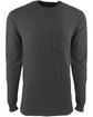 Next Level Apparel Adult Inspired Dye Long-Sleeve Crew with Pocket SHADOW OFFront