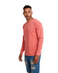 Next Level Apparel Adult Inspired Dye Long-Sleeve Crew with Pocket GUAVA ModelSide