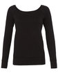 Bella + Canvas Ladies' Sponge Fleece Wide Neck Sweatshirt black FlatFront