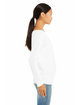 Bella + Canvas Ladies' Sponge Fleece Wide Neck Sweatshirt solid wht trblnd ModelSide