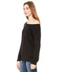 Bella + Canvas Ladies' Sponge Fleece Wide Neck Sweatshirt black ModelSide