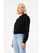 Bella + Canvas Ladies' Classic Pullover Hooded Sweatshirt black ModelSide