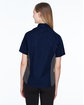 North End Ladies' Fuse Colorblock Twill Shirt CLASC NAVY/ CRBN ModelBack
