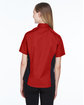 North End Ladies' Fuse Colorblock Twill Shirt CLASSIC RED/ BLK ModelBack