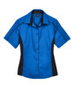 North End Ladies' Fuse Colorblock Twill Shirt TRUE ROYAL/ BLK FlatFront