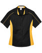 North End Ladies' Fuse Colorblock Twill Shirt BLK/ CMPS GOLD FlatFront