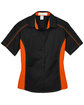 North End Ladies' Fuse Colorblock Twill Shirt BLACK/ ORANGE FlatFront