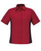 North End Ladies' Fuse Colorblock Twill Shirt CLASSIC RED/ BLK OFFront