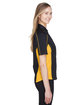 North End Ladies' Fuse Colorblock Twill Shirt BLK/ CMPS GOLD ModelSide