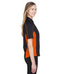North End Ladies' Fuse Colorblock Twill Shirt BLACK/ ORANGE ModelSide