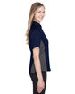 North End Ladies' Fuse Colorblock Twill Shirt CLASC NAVY/ CRBN ModelSide