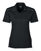 CORE365 Ladies' Radiant Performance Piqué Polo with Reflective Piping black OFFront
