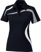 North End Ladies' Impact Performance Polyester Piqu Colorblock Polo black OFFront