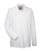 UltraClub Adult Cool & Dry Long-Sleeve Mesh Piqué Polo WHITE OFFront