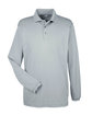 UltraClub Adult Cool & Dry Long-Sleeve Mesh Piqué Polo SILVER OFFront