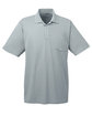 UltraClub Adult Cool & Dry Mesh PiquPolo with Pocket silver OFFront