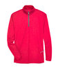 UltraClub Men's Cool & Dry Sport Quarter-Zip Pullover red FlatFront