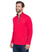 UltraClub Men's Cool & Dry Sport Quarter-Zip Pullover red ModelQrt