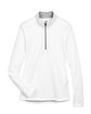 UltraClub Ladies' Cool & Dry Sport Quarter-Zip Pullover white FlatFront
