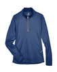 UltraClub Ladies' Cool & Dry Sport Quarter-Zip Pullover navy FlatFront