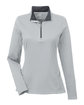 UltraClub Ladies' Cool & Dry Sport Quarter-Zip Pullover grey OFFront
