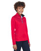 UltraClub Ladies' Cool & Dry Sport Quarter-Zip Pullover red ModelQrt