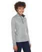 UltraClub Ladies' Cool & Dry Sport Quarter-Zip Pullover grey ModelQrt
