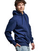 Russell Athletic Unisex Cotton Classic Hooded Sweatshirt navy ModelSide