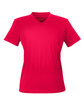UltraClub Ladies' Cool & Dry Sport V-Neck T-Shirt RED OFFront