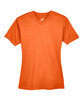 UltraClub Ladies' Cool & Dry Sport V-Neck T-Shirt ORANGE FlatFront