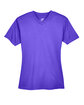 UltraClub Ladies' Cool & Dry Sport V-Neck T-Shirt PURPLE FlatFront