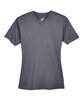 UltraClub Ladies' Cool & Dry Sport V-Neck T-Shirt CHARCOAL FlatFront