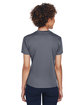 UltraClub Ladies' Cool & Dry Sport V-Neck T-Shirt CHARCOAL ModelBack
