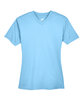 UltraClub Ladies' Cool & Dry Sport V-Neck T-Shirt columbia blue FlatFront