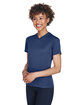 UltraClub Ladies' Cool & Dry Sport V-Neck T-Shirt NAVY ModelQrt