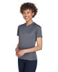 UltraClub Ladies' Cool & Dry Sport V-Neck T-Shirt CHARCOAL ModelQrt