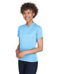 UltraClub Ladies' Cool & Dry Sport V-Neck T-Shirt COLUMBIA BLUE ModelQrt