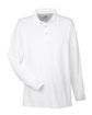 UltraClub Adult Cool & Dry Sport Long-Sleeve Polo white OFFront