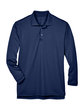 UltraClub Adult Cool & Dry Sport Long-Sleeve Polo navy FlatFront