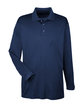 UltraClub Adult Cool & Dry Sport Long-Sleeve Polo navy OFFront