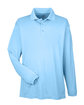 UltraClub Adult Cool & Dry Sport Long-Sleeve Polo columbia blue OFFront