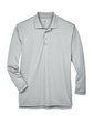 UltraClub Adult Cool & Dry Sport Long-Sleeve Polo grey FlatFront
