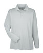 UltraClub Adult Cool & Dry Sport Long-Sleeve Polo grey OFFront