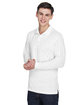 UltraClub Adult Cool & Dry Sport Long-Sleeve Polo white ModelQrt