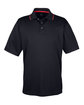 UltraClub Men's Cool & Dry Sport Two-Tone Polo black/ red OFFront