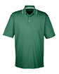 UltraClub Men's Cool & Dry Sport Two-Tone Polo forest grn/ wht OFFront