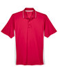 UltraClub Men's Cool & Dry Sport Two-Tone Polo red/ white FlatFront