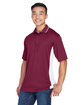 UltraClub Men's Cool & Dry Sport Two-Tone Polo maroon/ white ModelQrt