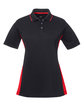 UltraClub Ladies' Cool & Dry Sport Two-Tone Polo black/ red OFFront
